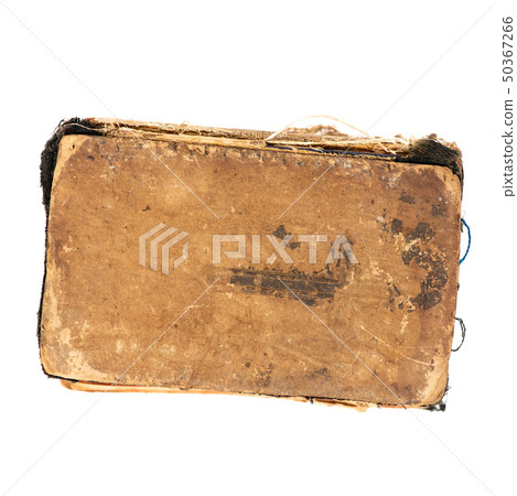 Worn old book, top view. Object isolated on white Worn old book, top view. Object isolated on white 50367266