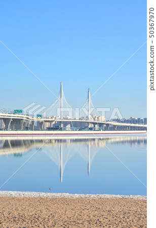Gulf of finland and Cable bridge in Saint 50367970