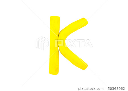 English letters, clay on white background  50368962