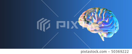 Colorful polygonal brain on dark blue BG - Stock Illustration [50369222 ...