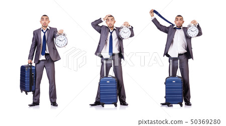 Travel vacation concept with luggage on white 50369280