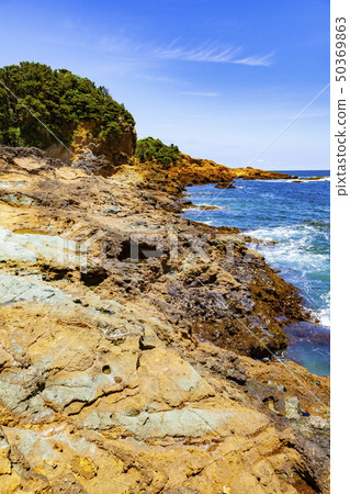 Izu Peninsula Geopark, a trace of an ancient submarine volcanic eruption on the Tacamba coast, at Susaki, Shimoda City, Shizuoka Prefecture 50369863