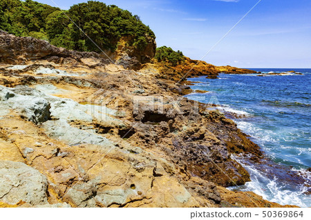 Izu Peninsula Geopark, a trace of an ancient submarine volcanic eruption on the Tacamba coast, at Susaki, Shimoda City, Shizuoka Prefecture 50369864