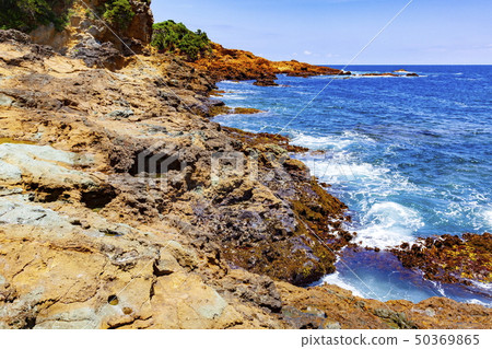 Izu Peninsula Geopark, a trace of an ancient submarine volcanic eruption on the Tacamba coast, at Susaki, Shimoda City, Shizuoka Prefecture 50369865
