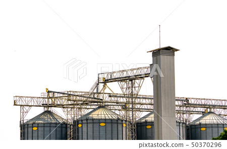Agricultural silo at feed mill factory. Flat silo Agricultural silo at feed mill factory. Flat silo 50370296