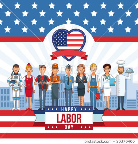 Happy labor day card Man head faceless with sport headband scribble 50370400