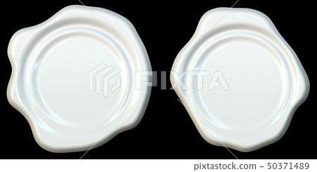 鮮豔細緻的蠟封在白色背景，正視圖（含剪裁路徑，高分辨率 3D CG 渲染∕著色插圖） 50371489