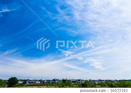 Spring sky and residential area Spring sky and residential area 50372161