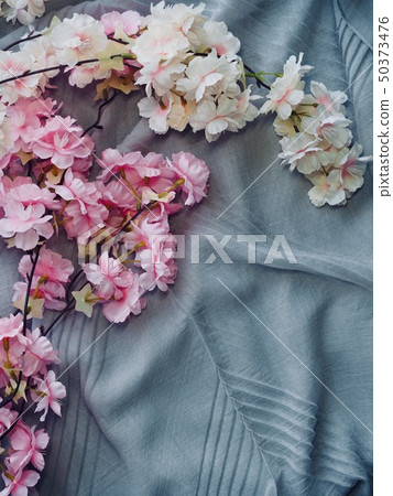 棉織物和櫻花背景 50373476