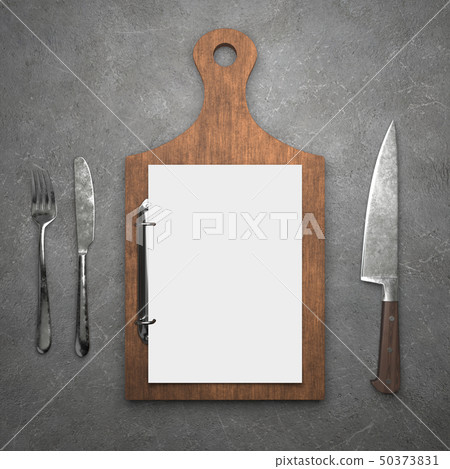 Menu on cutting board Menu on cutting board 50373831