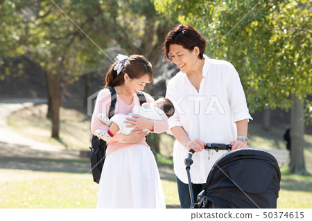 Baby stroller baby family park walk 50374615