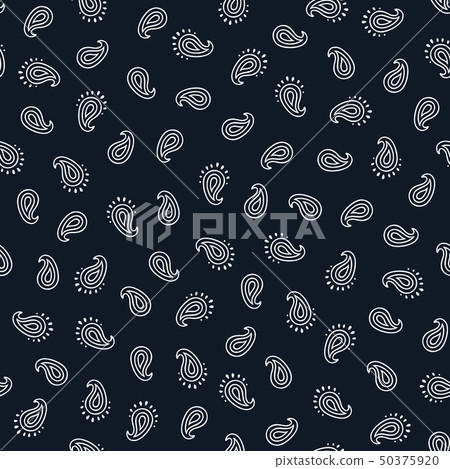 Black and white paisley seamless pattern. 50375920