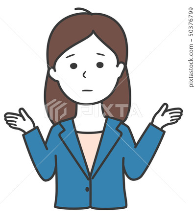 穿著西裝的女人，讓我感到羞恥並張開雙手 50376799