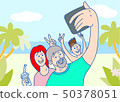 Family makes selfie on vacation 50378051