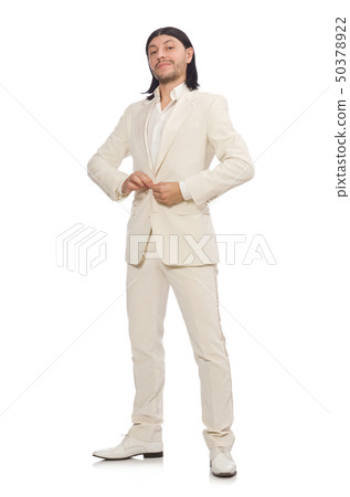 Man in funny concept isolated on white 50378922