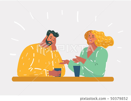 Unhappy couple or uninteresting story talking. 50379852