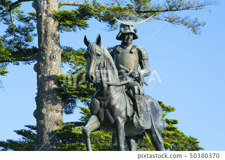 Date Masamune Equestrian Statue Aoba Castle Cape Sendai City Date Masamune Equestrian Statue Aoba Castle Cape Sendai City 50380370