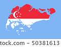 Background Singapore map and flag 50381613