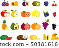 Set of different kinds of fruits icons 50381616