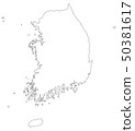 Outline black map Republic of Korea.  50381617