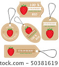 Labels with various fruits,for strawberry  50381619