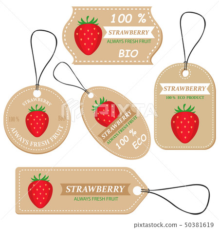 Labels with various fruits,for strawberry  50381619