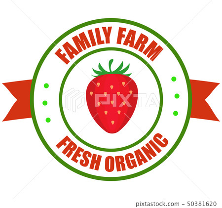 Strawberry logo. Vector round label strawberry Strawberry logo. Vector round label strawberry 50381620