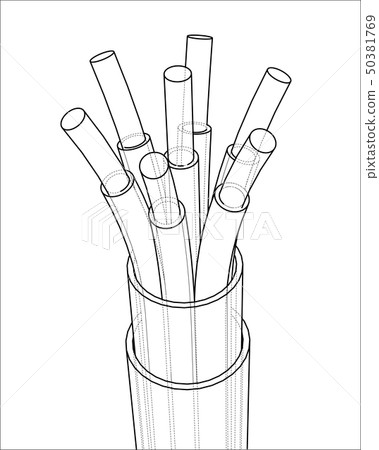 Seven-wire cable. Wire frame. Vector Seven-wire cable. Wire frame. Vector 50381769