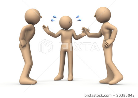 An abstract representing a person who intervenes with an abusive person An abstract representing a person who intervenes with an abusive person 50383042