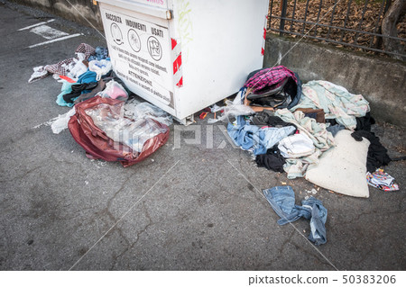 Old clothes and garbage 50383206