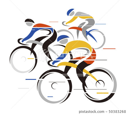 Bicycle Race, three cyclists. - Stock Illustration [50383268] - PIXTA