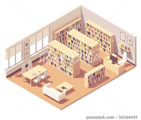 Vector isometric university library 50384495