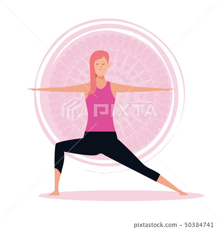 woman in yoga poses woman in yoga poses 50384741
