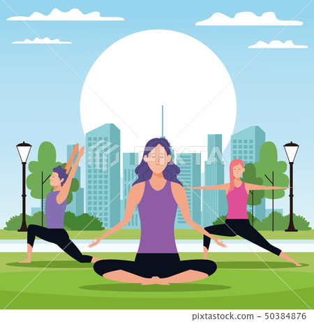 people doing yoga people doing yoga 50384876