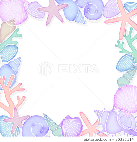 Seashell frame - Stock Illustration [50385114] - PIXTA