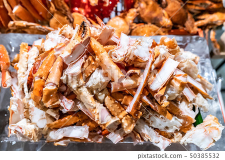 Alaskan King crab seafood on ice 50385532