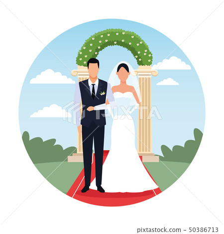 wedding couple cartoon 50386713
