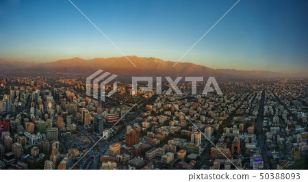 Top view panorama of Santiago de Chile city 50388093