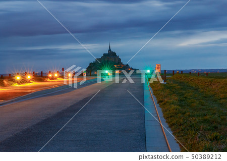 Mont Saint-Michel at sunset. 50389212