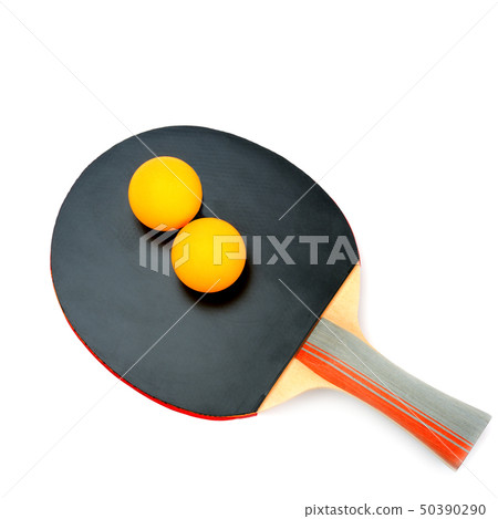 Ping-pong racket and balls isolated on white Ping-pong racket and balls isolated on white 50390290