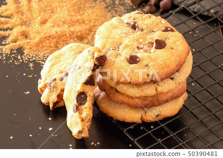 Homemade salted caramel chocolate chips cookies. Homemade salted caramel chocolate chips cookies. 50390481