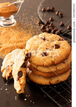 Homemade salted caramel chocolate chips cookies. Homemade salted caramel chocolate chips cookies. 50390543