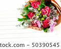 Fresh, lush bouquet of colorful flowers on white 50390545