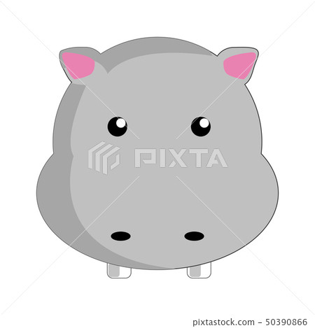 Cartoon of a cute hippopotamus face. Cartoon of a cute hippopotamus face. 50390866