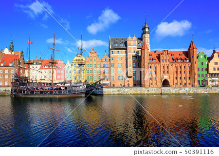 Gdansk Main Town from the river, Poland 50391116