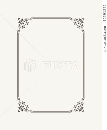 Vintage calligraphic frame. Black and white vector border of the invitation, diploma, certificate 50391222