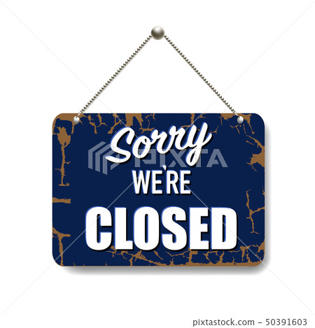 Blue Sign Closed Isolated Background 50391603