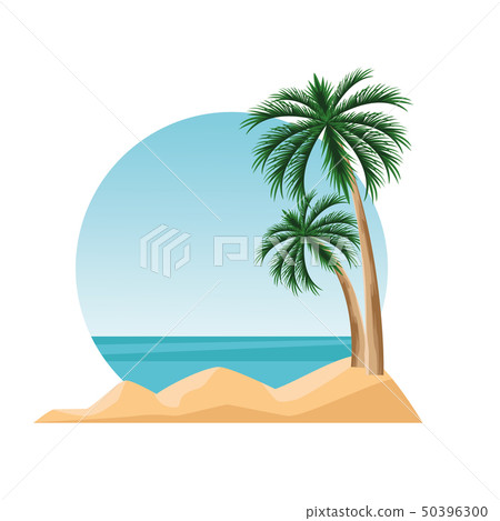 island landscape cartoon 50396300