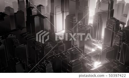 City in fog. Air pollution 50397422