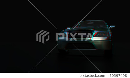 Modern sedan car on the dark background Modern sedan car on the dark background 50397498